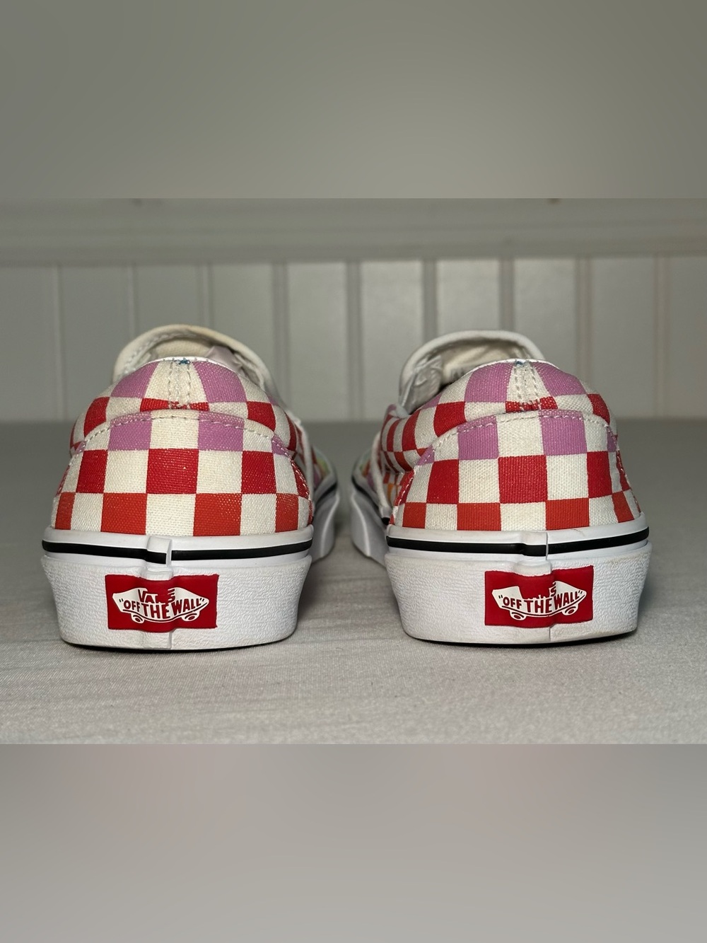 Vans Slip-On Rainbow Checkerboard Canvas Sneakers - Picture 4 of 6